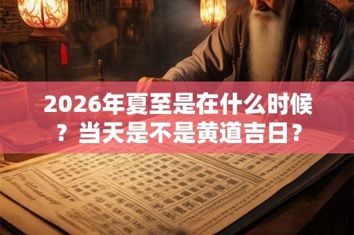 2026年夏至是在什么时候？当天是不是黄道吉日？