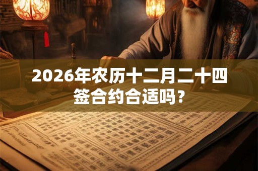 2026年农历十二月二十四签合约合适吗？