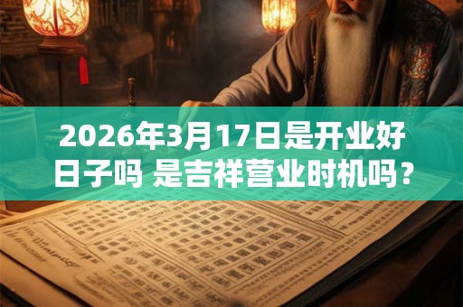2026年3月17日是开业好日子吗 是吉祥营业时机吗? 2026年3月17日是开业好日子吗 是吉祥营业时机吗?