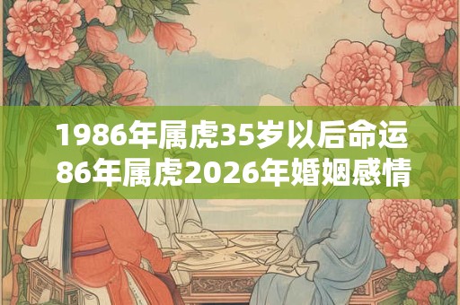 1986年属虎35岁以后命运 86年属虎2026年婚姻感情如何 1986年属虎35岁以后命运 86年属虎2026年婚姻感情如何