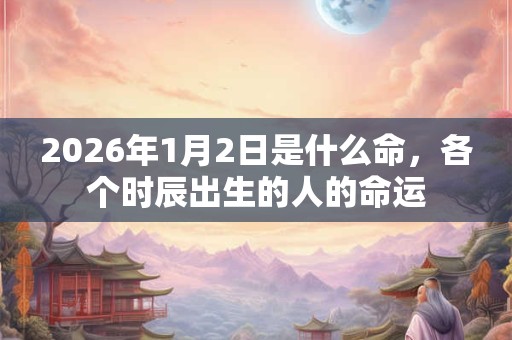 2026年1月2日是什么命,各个时辰出生的人的命运 2026年1月2日是什么命,各个时辰出生的人的命运