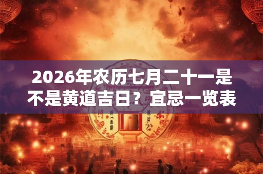 2026年农历七月二十一是不是黄道吉日？宜忌一览表