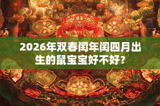 2026年双春闰年闰四月出生的鼠宝宝好不好？