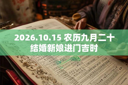2026.10.15 农历九月二十结婚新娘进门吉时 2026.10.15 农历九月二十结婚新娘进门吉时