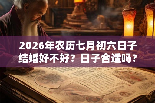 2026年农历七月初六日子结婚好不好?日子合适吗? 2026年农历七月初六日子结婚好不好?日子合适吗?