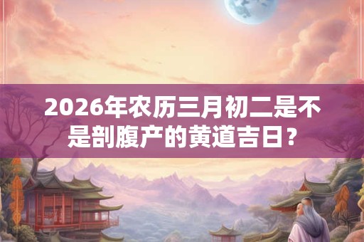 2026年农历三月初二是不是剖腹产的黄道吉日? 2026年农历三月初二是不是剖腹产的黄道吉日?