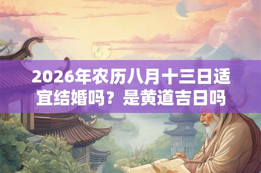 2026年农历八月十三日适宜结婚吗？是黄道吉日吗