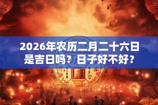 2026年农历二月二十六日是吉日吗？日子好不好？