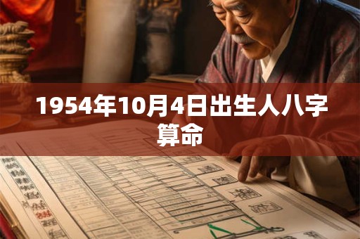 1954年10月4日出生人八字算命 1954年10月4日出生人八字算命