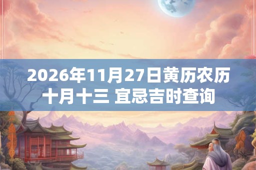 2026年11月27日黄历农历十月十三 宜忌吉时查询