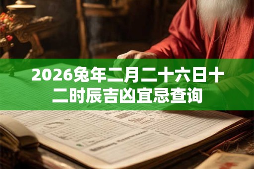 2026兔年二月二十六日十二时辰吉凶宜忌查询