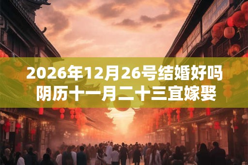 2026年12月26号结婚好吗 阴历十一月二十三宜嫁娶吗 2026年12月26号结婚好吗 阴历十一月二十三宜嫁娶吗