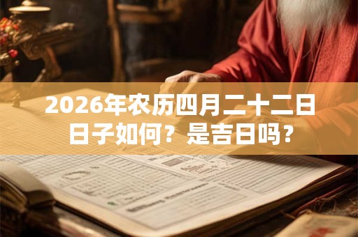2026年农历四月二十二日日子如何?是吉日吗? 2026年农历四月二十二日日子如何?是吉日吗?