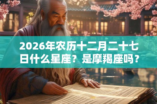 2026年农历十二月二十七日什么星座?是摩羯座吗? 2026年农历十二月二十七日什么星座?是摩羯座吗?