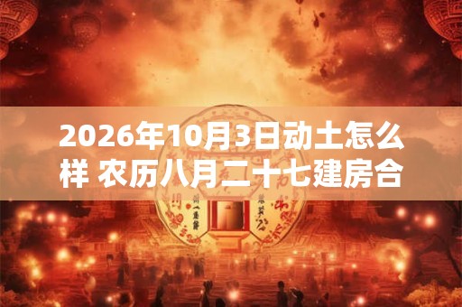 2026年10月3日动土怎么样 农历八月二十七建房合适吗