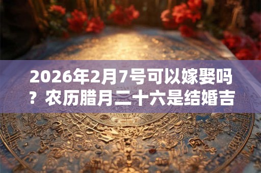 2026年2月7号可以嫁娶吗?农历腊月二十六是结婚吉日吗 2026年2月7号可以嫁娶吗?农历腊月二十六是结婚吉日吗