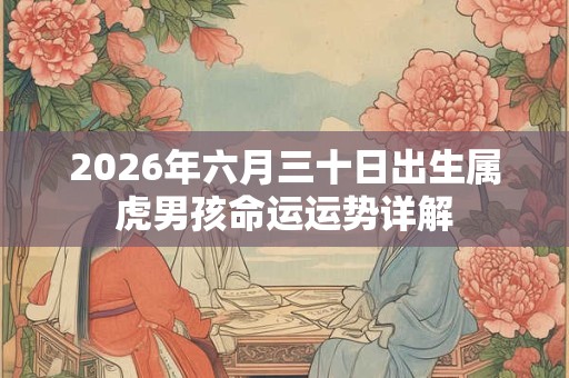 2026年六月三十日出生属虎男孩命运运势详解