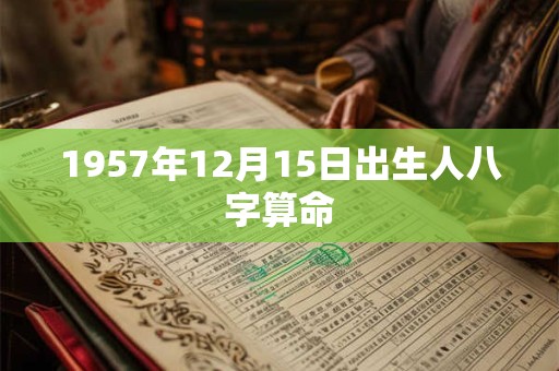 1957年12月15日出生人八字算命 1957年12月15日出生人八字算命