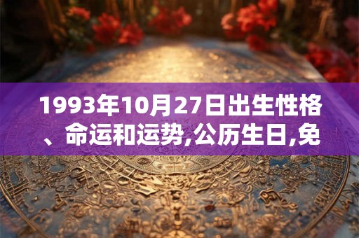 1993年10月27日出生性格、命运和运势,公历生日,免费算命 1993年10月27日出生性格、命运和运势,公历生日,免费算命