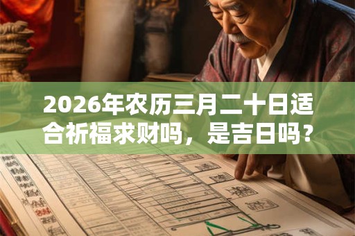 2026年农历三月二十日适合祈福求财吗,是吉日吗? 2026年农历三月二十日适合祈福求财吗,是吉日吗?