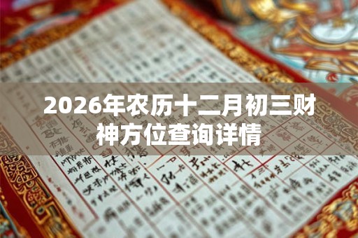 2026年农历十二月初三财神方位查询详情 2026年农历十二月初三财神方位查询详情