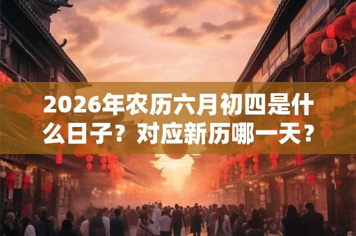 2026年农历六月初四是什么日子?对应新历哪一天? 2026年农历六月初四是什么日子?对应新历哪一天?