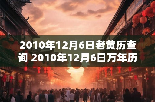 2010年12月6日老黄历查询 2010年12月6日万年历黄道吉日 2010年12月6日老黄历查询 2010年12月6日万年历黄道吉日