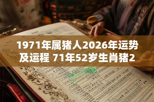1971年属猪人2026年运势及运程 71年52岁生肖猪2026年每月运势 1971年属猪人2026年运势及运程 71年52岁生肖猪2026年每月运势