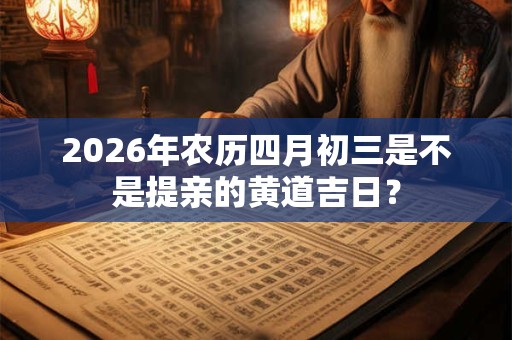 2026年农历四月初三是不是提亲的黄道吉日? 2026年农历四月初三是不是提亲的黄道吉日?