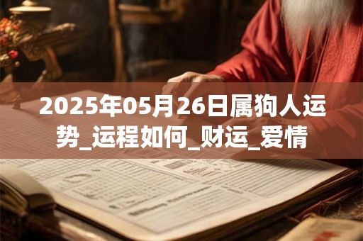 2025年05月26日属狗人运势_运程如何_财运_爱情 2025年05月26日属狗人运势_运程如何_财运_爱情