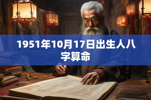 1951年10月17日出生人八字算命 1951年10月17日出生人八字算命