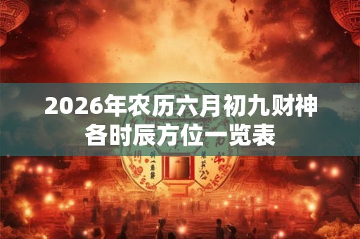 2026年农历六月初九财神各时辰方位一览表