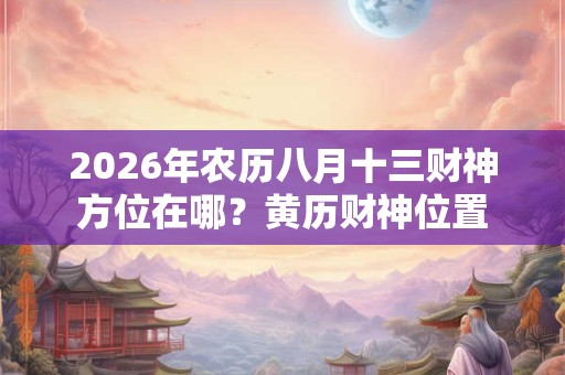 2026年农历八月十三财神方位在哪?黄历财神位置 2026年农历八月十三财神方位在哪?黄历财神位置