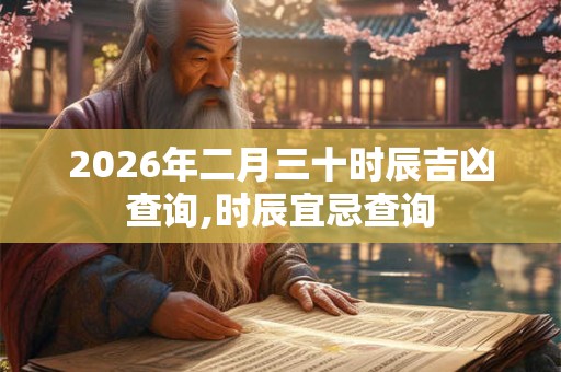 2026年二月三十时辰吉凶查询,时辰宜忌查询