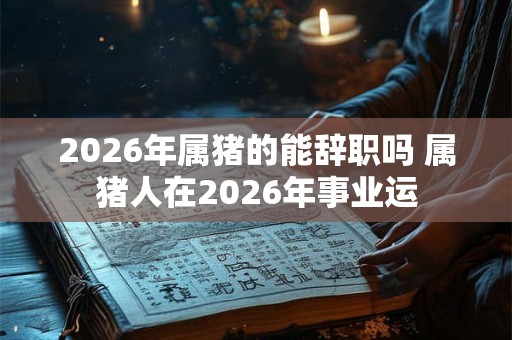2026年属猪的能辞职吗 属猪人在2026年事业运