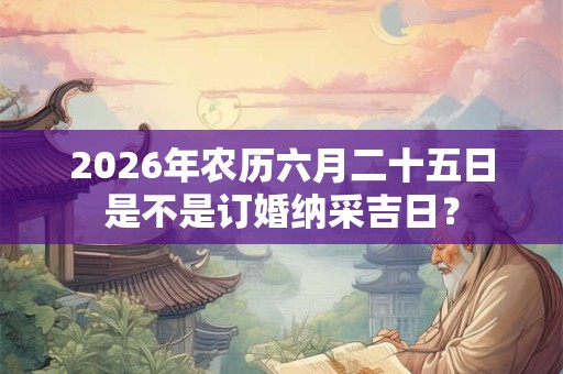 2026年农历六月二十五日是不是订婚纳采吉日? 2026年农历六月二十五日是不是订婚纳采吉日?