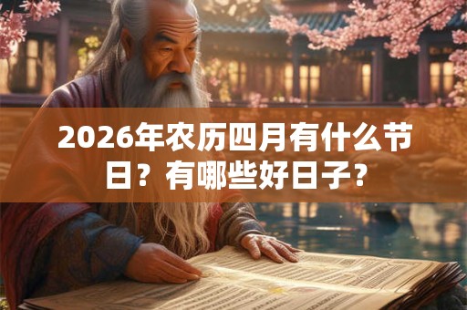 2026年农历四月有什么节日?有哪些好日子? 2026年农历四月有什么节日?有哪些好日子?