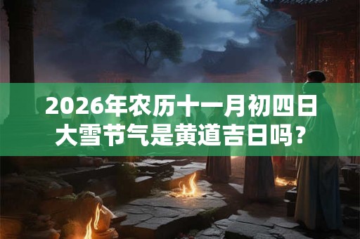 2026年农历十一月初四日大雪节气是黄道吉日吗？