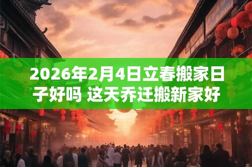 2026年2月4日立春搬家日子好吗 这天乔迁搬新家好不好