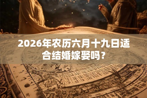 2026年农历六月十九日适合结婚嫁娶吗? 2026年农历六月十九日适合结婚嫁娶吗?