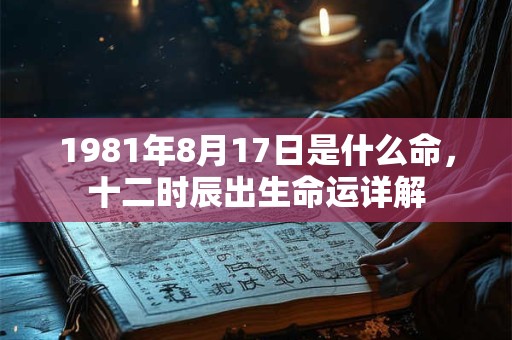 1981年8月17日是什么命,十二时辰出生命运详解 1981年8月17日是什么命,十二时辰出生命运详解