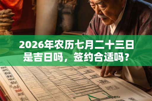 2026年农历七月二十三日是吉日吗,签约合适吗? 2026年农历七月二十三日是吉日吗,签约合适吗?