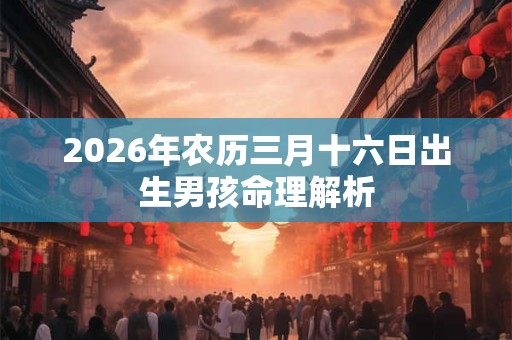 2026年农历三月十六日出生男孩命理解析