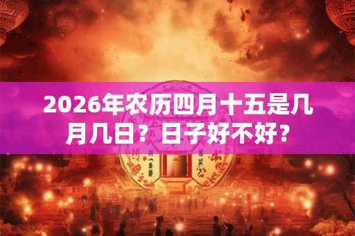 2026年农历四月十五是几月几日？日子好不好？