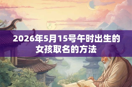 2026年5月15号午时出生的女孩取名的方法