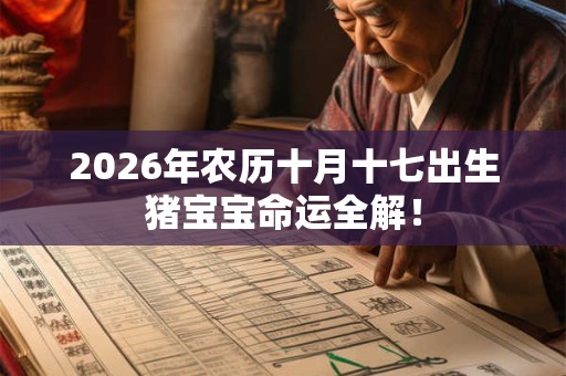 2026年农历十月十七出生猪宝宝命运全解！
