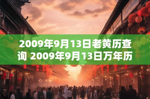 2009年9月13日老黄历查询 2009年9月13日万年历黄道吉日 2009年9月13日老黄历查询 2009年9月13日万年历黄道吉日