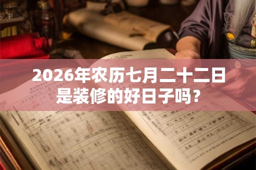 2026年农历七月二十二日是装修的好日子吗? 2026年农历七月二十二日是装修的好日子吗?