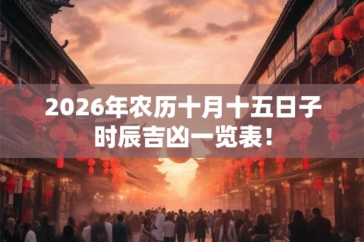 2026年农历十月十五日子时辰吉凶一览表! 2026年农历十月十五日子时辰吉凶一览表!