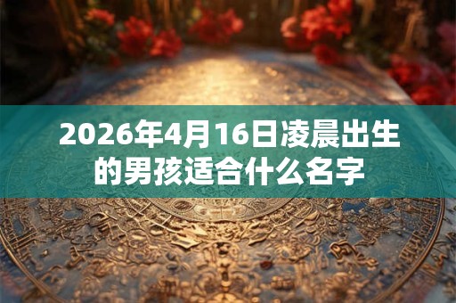 2026年4月16日凌晨出生的男孩适合什么名字